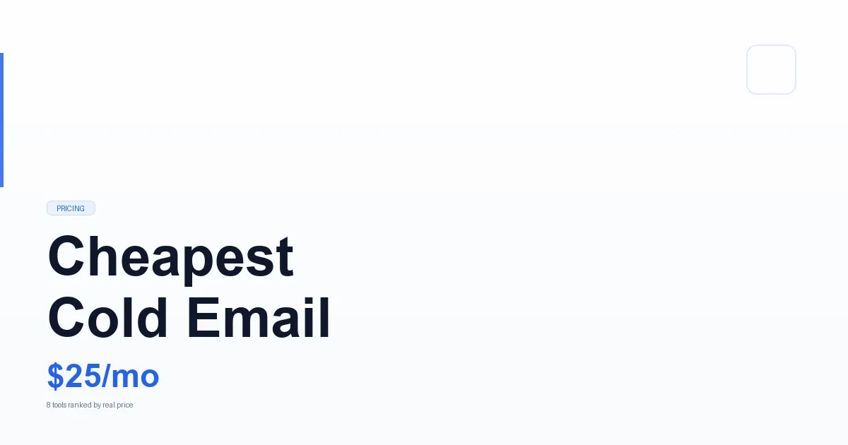 Cheapest cold email software pricing comparison 2026